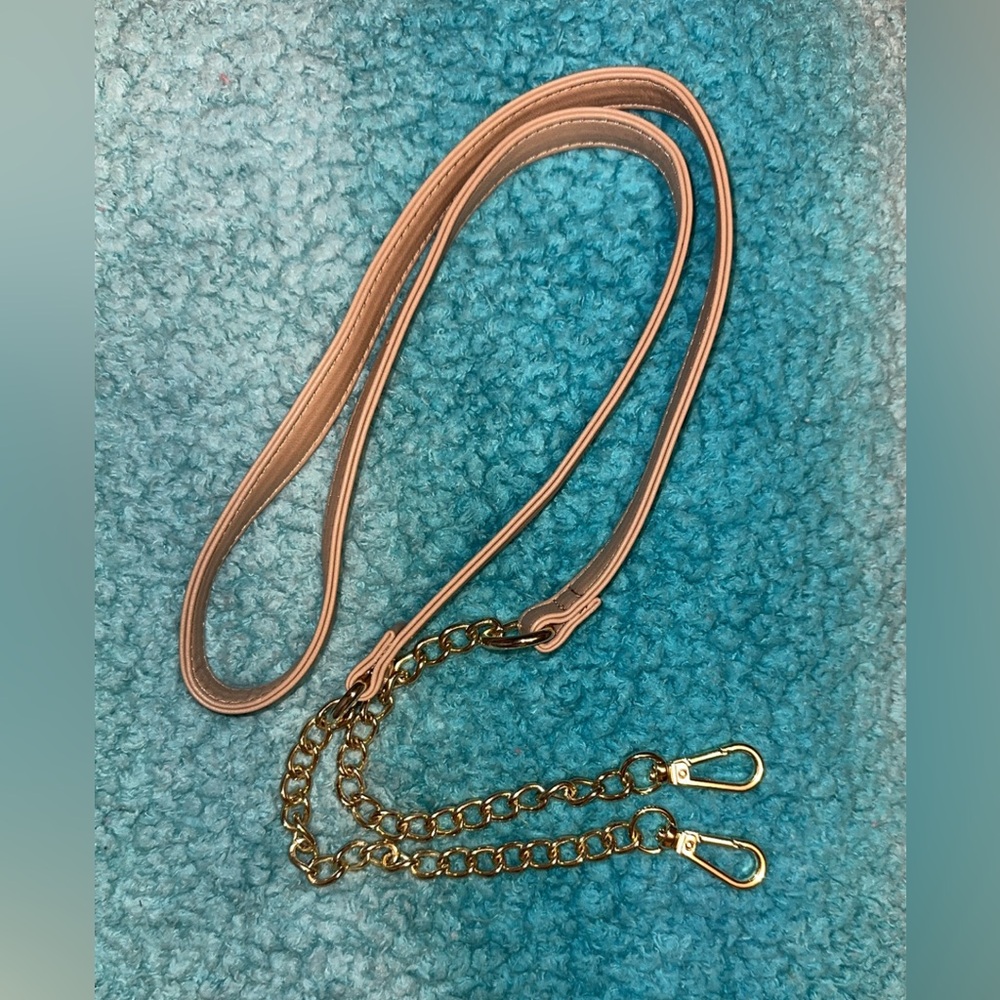 Gold Chain and Tan Strap Accessory